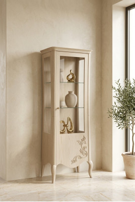 Vitrine d'exposition de meubles de luxe italiens pour salon Armoire en verre de designer neuve
