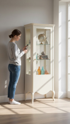 Vitrine Buffet de luxe Armoire en verre Armoire en bois blanc Nouveau design de meubles