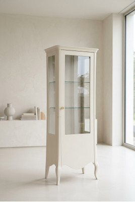 Vitrine Buffet de luxe Armoire en verre Armoire en bois blanc Nouveau design de meubles