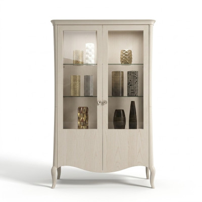 Vitrine Armoire de luxe Armoire en bois blanc Salon Armoire en verre nouvelle