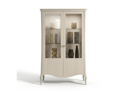 Vitrine Armoire de luxe Armoire en bois blanc Salon Armoire en verre nouvelle
