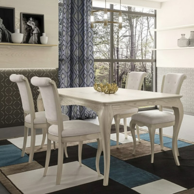 Table de salle à manger Table à manger 4x Chaise Suite Tables Chaises Ensemble 5 pièces Mobilier