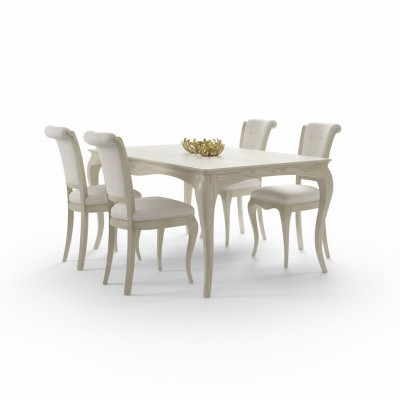 Table de salle à manger Table à manger 4x Chaise Suite Tables Chaises Ensemble 5 pièces Mobilier