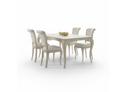 Table de salle à manger Table à manger 4x Chaise Suite Tables Chaises Ensemble 5 pièces Mobilier