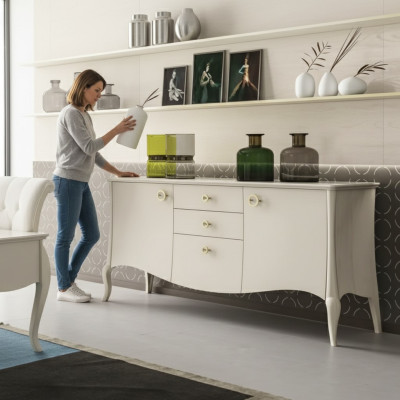 Meuble d'appoint en bois de luxe italien pour salon