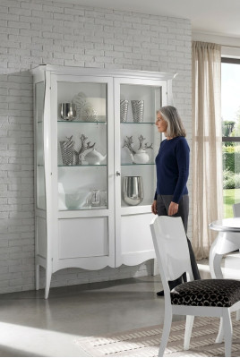 Vitrine Vitrine Blanche Mobilier Italien de Luxe Salon de Meubles
