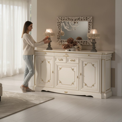 Commode Buffet Armoire Bois Commodes Meubles italiens En bois massif Neuf