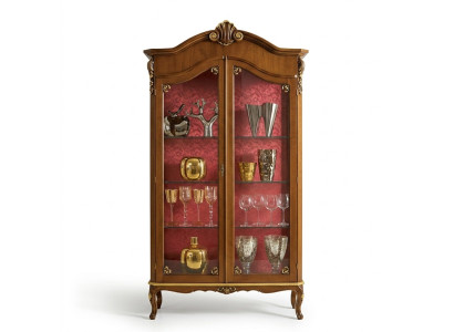 Vitrine en bois Meubles en verre Armoire Marron Vitrines Salon Buffet Nouveau