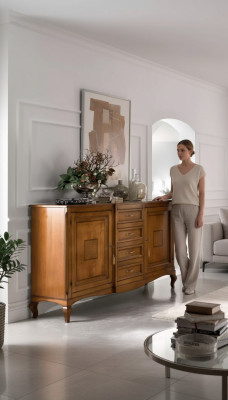 Buffet avec tiroirs Commode en bois Salle de séjour Armoire Neuve solide