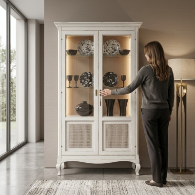 Vitrine Buffet vitrines Armoire en verre de luxe Design en bois Meubles Italie