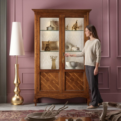 Vitrine en bois Armoir Présentoir Armoir de luxe Salon Mobilier en verre Cabinet