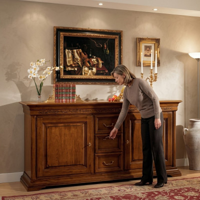 Style classique Commode Buffet Armoire Mobilier italien Marron neuf