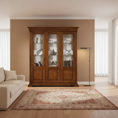 Vitrine Classique Italienne Salon Marron Armoires Buffet neuf
