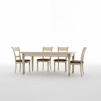 Table de salle à manger style italien 4 chaises table en bois ensemble de salle à manger design 5 pièces