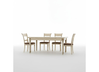 Table de salle à manger style italien 4 chaises table en bois ensemble de salle à manger design 5 pièces