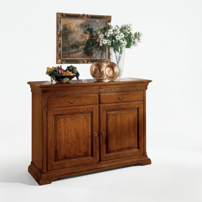 Meuble de style italien Buffet Marron de Luxe Commode en Bois Salon