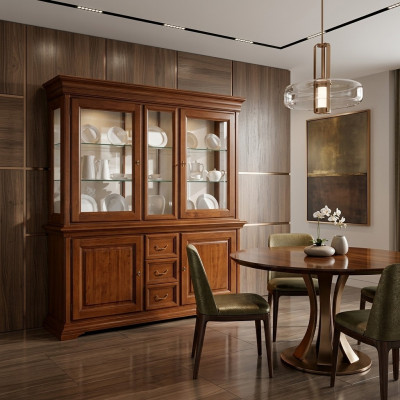 Vitrine classique en bois de luxe italien présentoir de meubles armoires de design de meuble