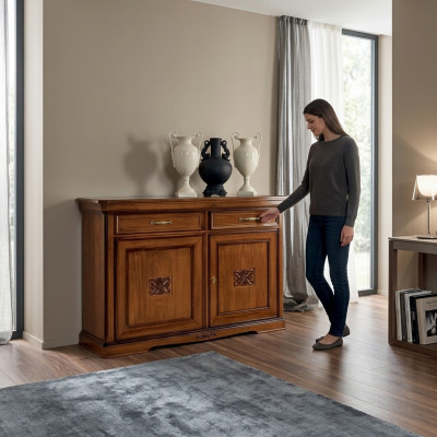 Buffet de luxe en bois Mobilier de salon Armoire marron Commode nouvelle