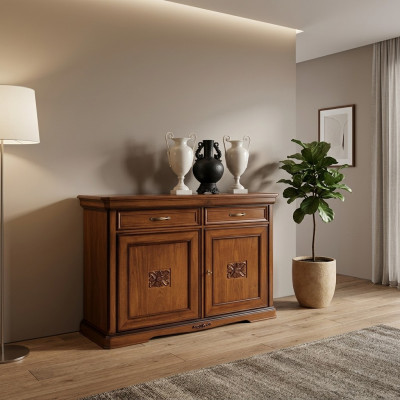 Buffet de luxe en bois Mobilier de salon Armoire marron Commode nouvelle