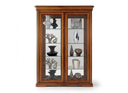 Vitrine classique Armoire Display Classic Vitrine en verre Marron Armoires en bois
