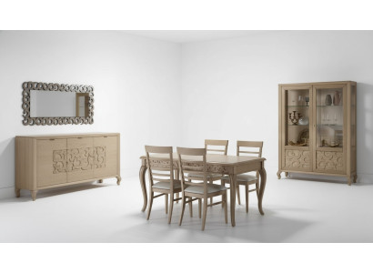 Ensemble de salle à manger design Table à manger 8 pièces Meubles en bois Bahut 4 chaises neuf