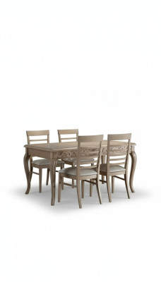 Ensemble de salle à manger Table à manger 4 chaises Suite Table Ensemble de salle à manger classique 5 pièces.