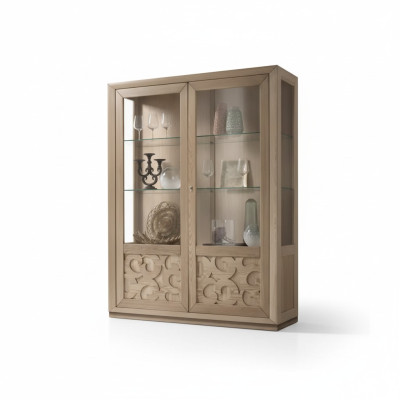 Vitrines en bois Vitrine en verre Armoire marron Vitrine Salon Mobilier Buffet nouveau