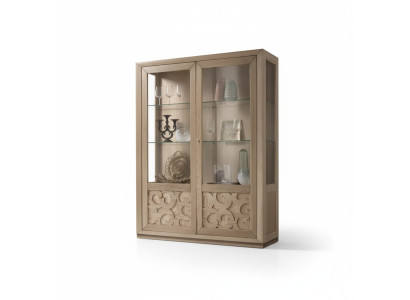 Vitrines en bois Vitrine en verre Armoire marron Vitrine Salon Mobilier Buffet nouveau