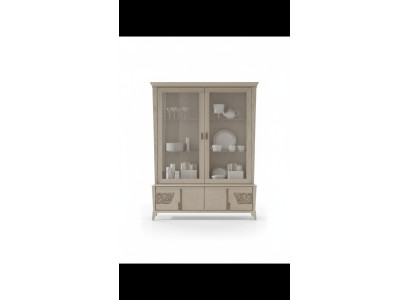 Vitrine de luxe à 2 portes Armoire en bois Salon Meubles de design de vitrines en verre