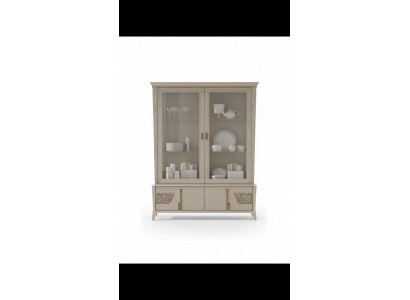 Vitrine de luxe à 2 portes Armoire en bois Salon Meubles de design de vitrines en verre