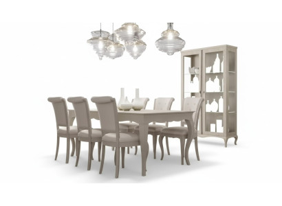 Table à manger 6x chaises vitrine 8 pièces. Groupe de salle à manger Suite Groupe de sièges