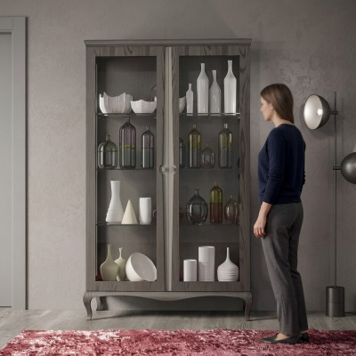 Vitrine Buffet Bois Armoires Meubles Salon Buffet Verre Garde-robe