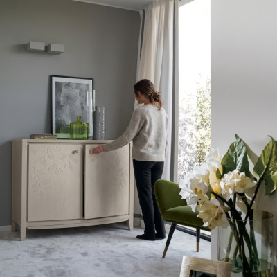Buffet Commode Armoire Classique Luxe Commode Salon Beige