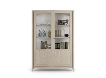 Vitrine Salon Mobilier Bois Vitrines Armoire en Verre Beige Buffet Nouveau