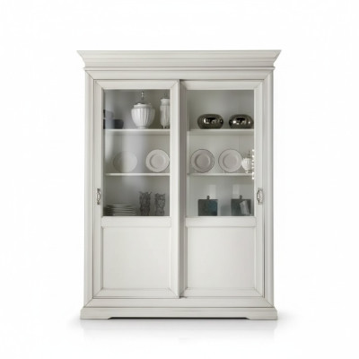 Vitrine Salon Mobilier Bois Vitrines Verre Armoire Bahut Blanc nouveau