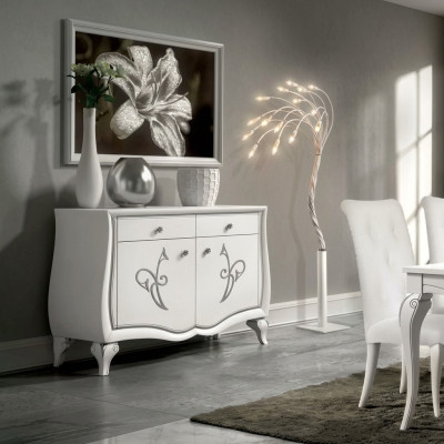 Buffet Commode Salon Luxueux Commodes Blanc Mobilier Armoire en Bois