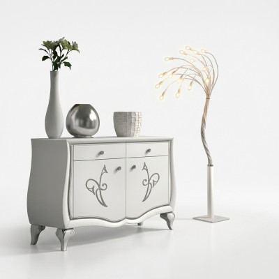 Buffet Commode Salon Luxueux Commodes Blanc Mobilier Armoire en Bois