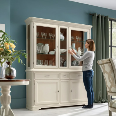 Vitrine Salle à manger Buffet en bois Mobilier Salle de séjour Buffet en verre Armoire