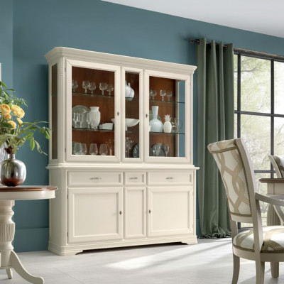 Vitrine Salle à manger Buffet en bois Mobilier Salle de séjour Buffet en verre Armoire