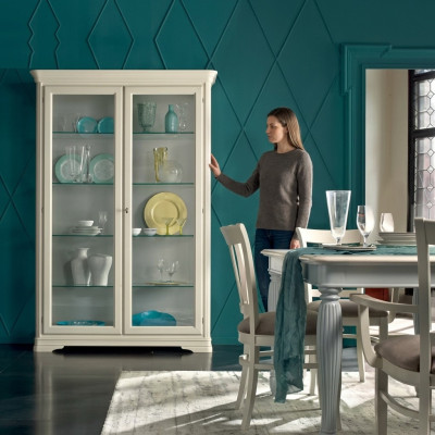 Vitrine en verre Armoire en bois Salon Vitrines Meubles de luxe italiens