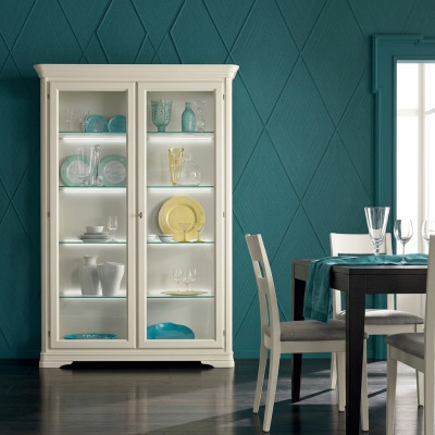 Vitrine en verre Armoire en bois Salon Vitrines Meubles de luxe italiens
