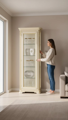 Vitrines Salon Armoires Beiges Buffet Vitrine Armoire Classique