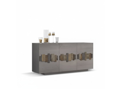 Commode Buffet en bois massif Armoire Mobilier Commodes Buffet Gris