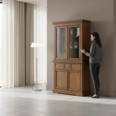 Vitrine classique en verre brun Armoire vitrine de luxe en verre