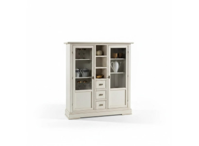 Salon Mobilier Bois Vitrine Verre Armoire Véritable Bois Buffet Vitrine
