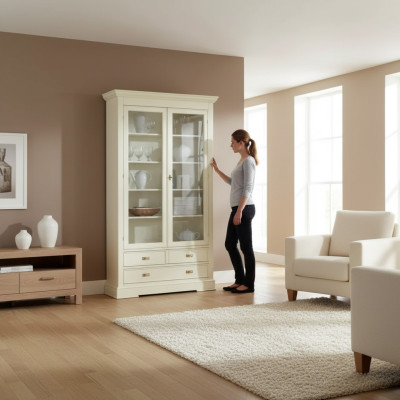 Salon Armoire vitrée Vitrine Buffet Bois Armoires de luxe Mobilier