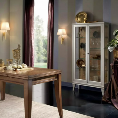 Vitrine Italienne Armoires Design en Verre de Luxe Présentoir de Meubles Blanc Nouveau