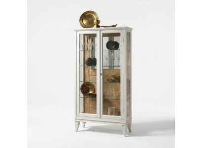 Vitrine Italienne Armoires Design en Verre de Luxe Présentoir de Meubles Blanc Nouveau