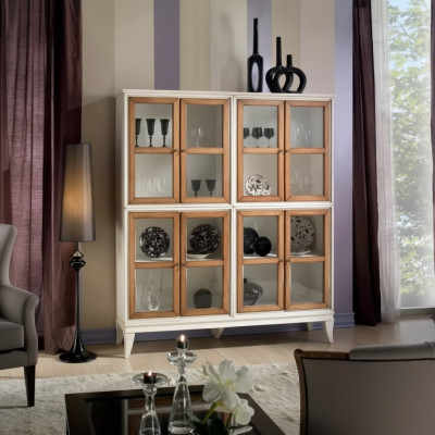 Vitrines Vitrines Vitrines Bois Mobilier de luxe Salon Armoire Blanche Nouvelle