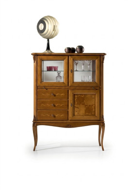 Vitrine Vitrine en verre Armoires Bar Mobilier italien en bois Salon